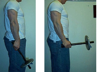 Hand flexion with a standing hammer
