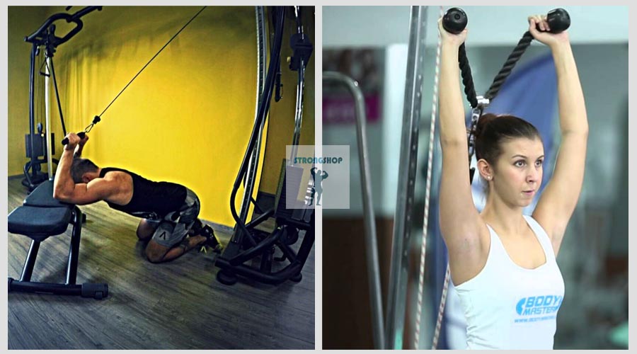 Разгибание рук на блоке из-за головы